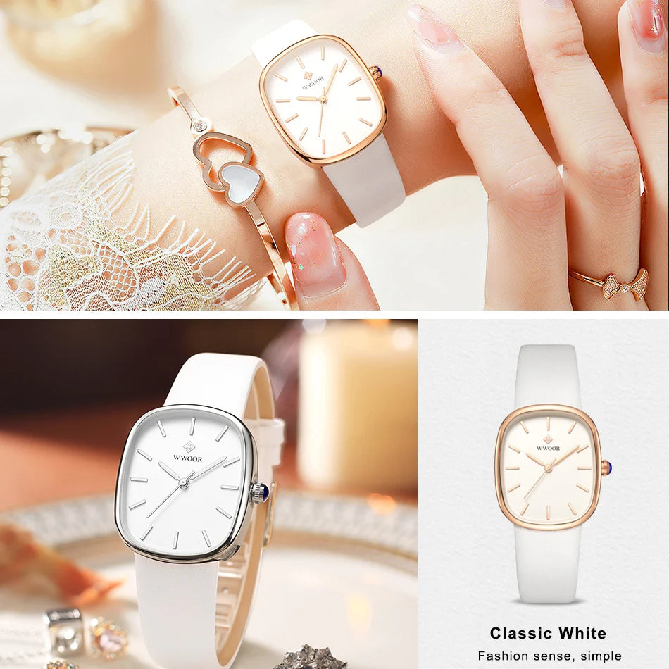 Relógio Feminino casual WWOOR 8881 - A prova água