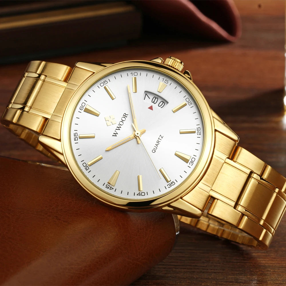 Relógio Masculino Luxuoso WWOOR 8833 - a prova d'água - Frete grátis