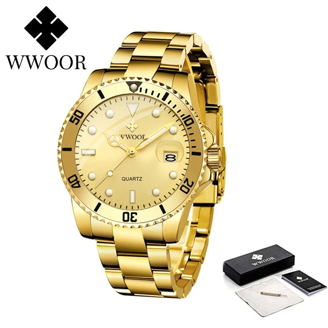 Relógio Masculino Marine WWOOR - Aço inoxidável - A prova d'água
