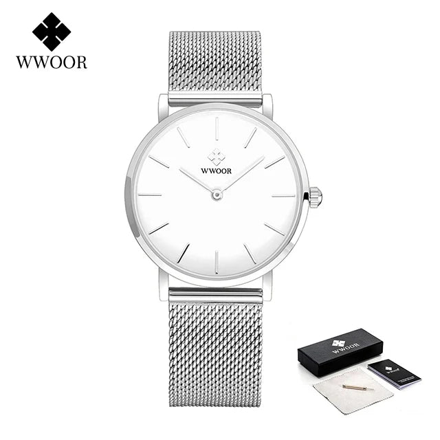 Relógio Feminino Elegância Minimalista WWOOR 8840 - A prova d'água