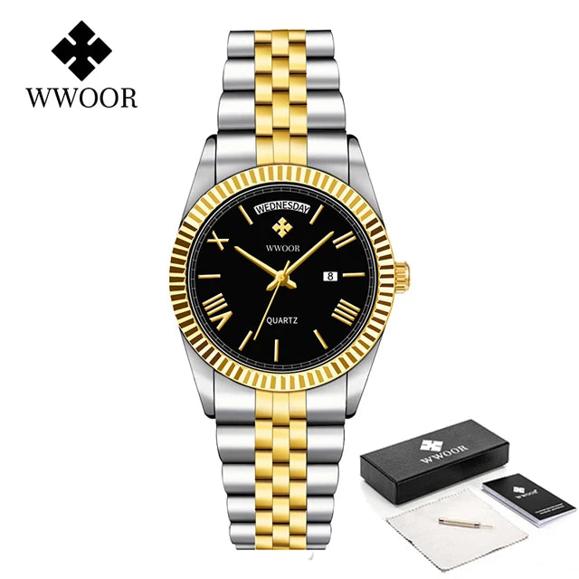 Relógio Masculino WWOOR 8886 G - A prova d'água - Frete grátis