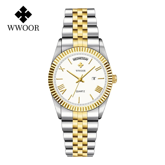 Relógio Masculino WWOOR 8886 G - A prova d'água - Frete grátis