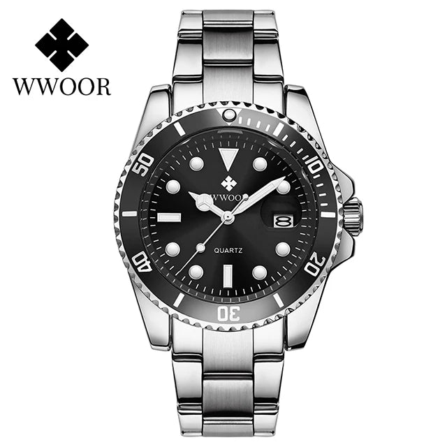 "Último Dia" Últimas Unidades - Relógio Masculino WWOOR MARINE - Aço inoxidável - A prova d'água