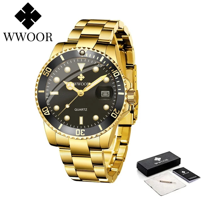 Relógio Masculino Marine WWOOR - Aço inoxidável - A prova d'água
