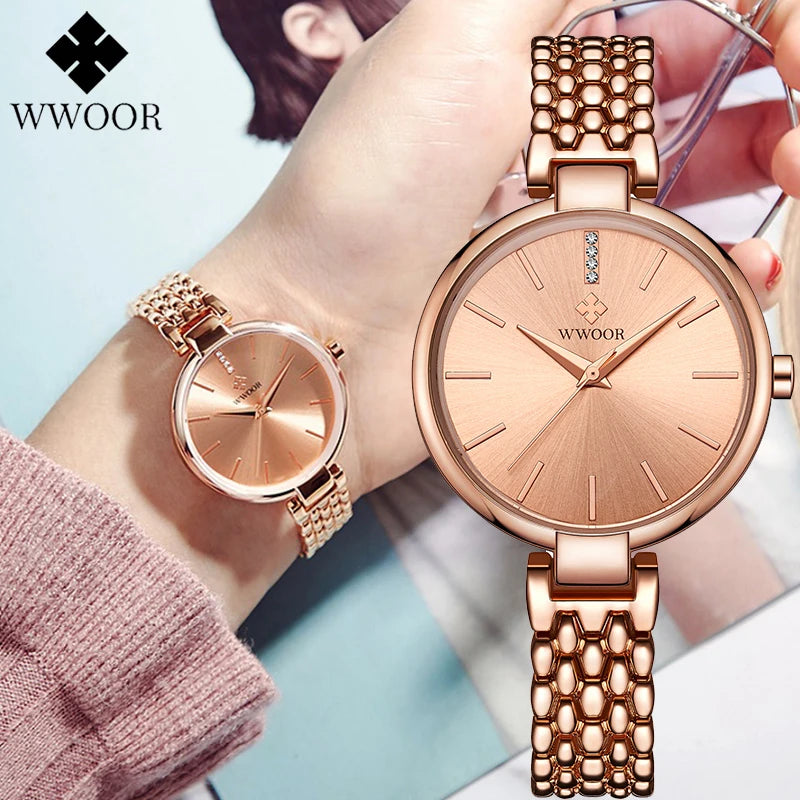 Relógio Feminino WWOOR 8865 - A prova d'água