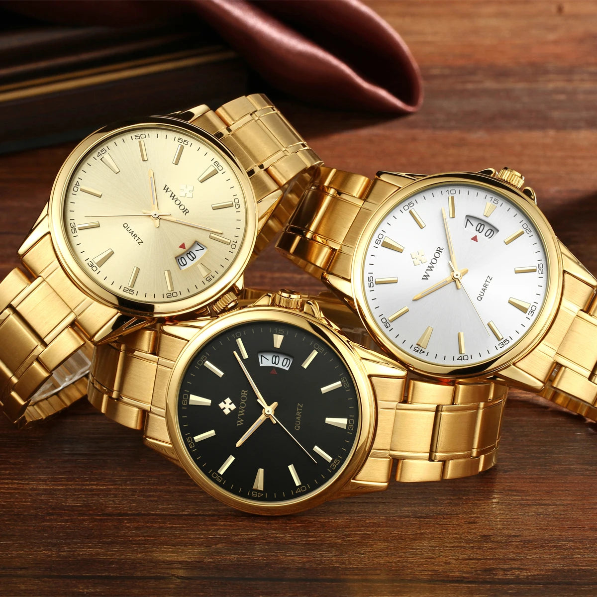 Relógio Masculino Luxuoso WWOOR 8833 - a prova d'água - Frete grátis