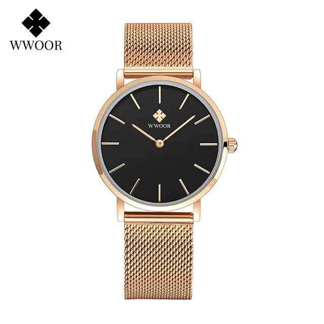 Relógio Feminino Elegância Minimalista WWOOR 8840 - A prova d'água