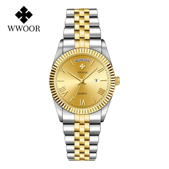 Relógio Masculino WWOOR 8886 G - A prova d'água - Frete grátis