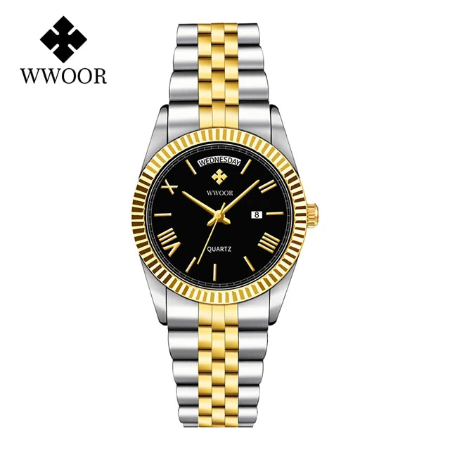 Relógio Masculino WWOOR 8886 G - A prova d'água - Frete grátis