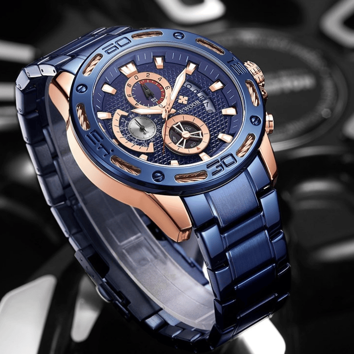 WWOOR ZENITH - Aço inoxidável - A prova d'água - Ponteiros Funcionais