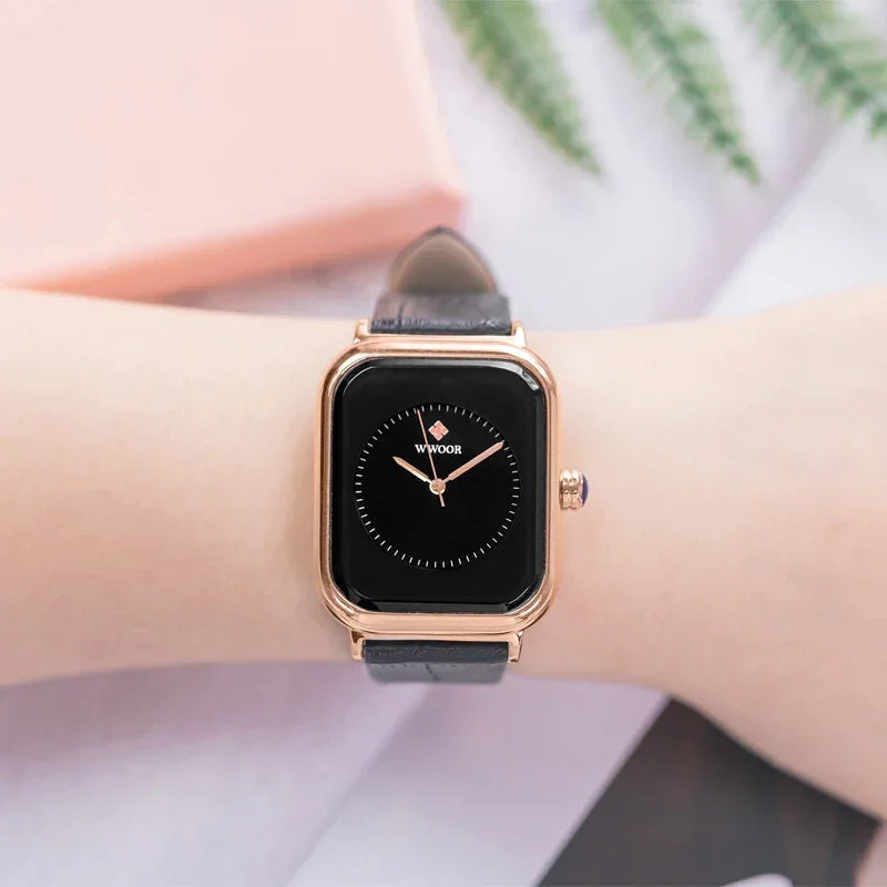 Relógio Feminino de Luxo WWOOR 8873P - A prova d'água