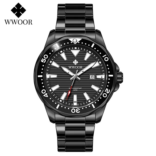 Relógio Fashion e Casual WWOOR 8847 - Aço inoxidável - A prova d'água