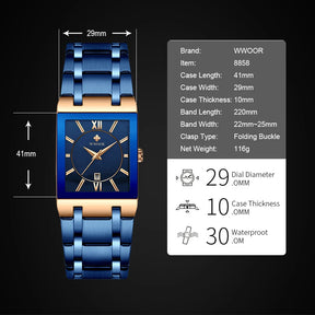 Relógio Feminino WWOOR 8858 - A prova d'água