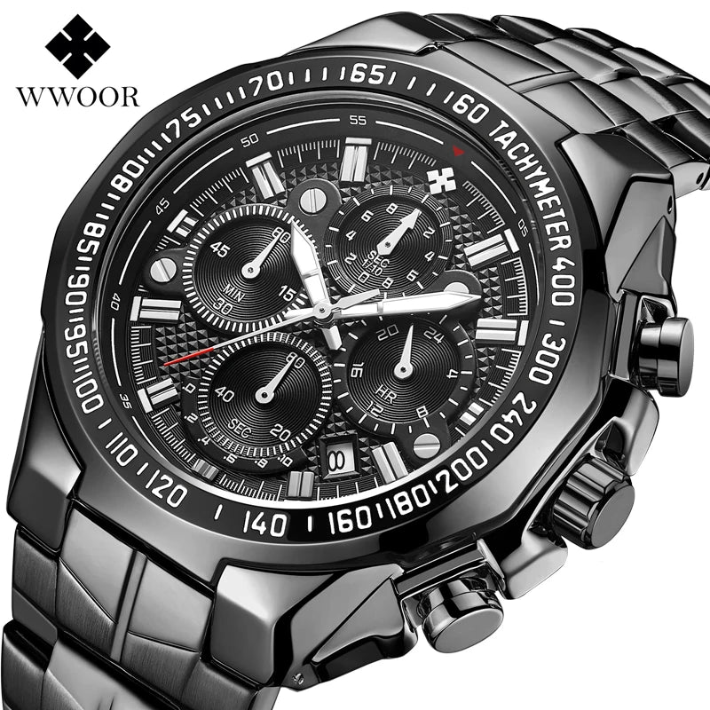 Relógio Esportivo WWOOR 8868 _ Aço inoxidável - A prova d'água