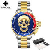 Relógio de Estilo Caveira WWOOR 8835-2 - Aço inoxidável - A prova d'água