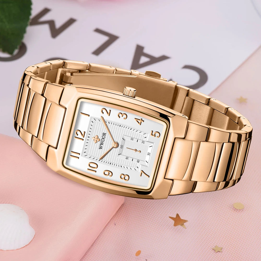 Relógio Feminino WWOOR 8837-2L - A prova d'água