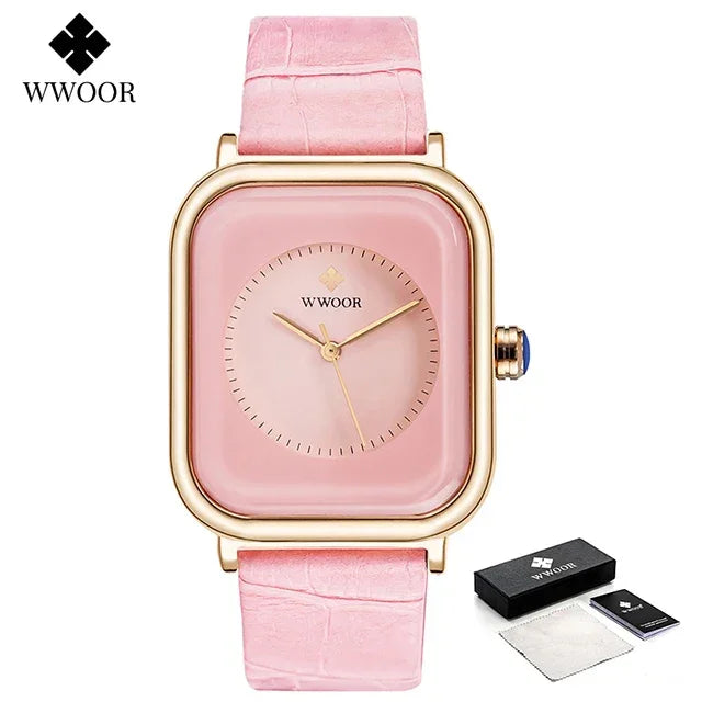 Relógio Feminino de Luxo WWOOR 8873P - A prova d'água