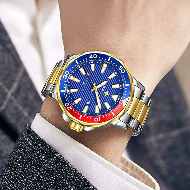 Relógio Fashion e Casual WWOOR 8847 - Aço inoxidável - A prova d'água