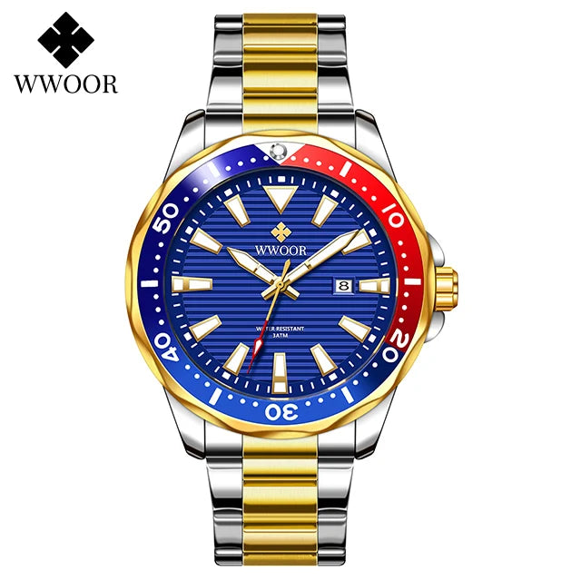 Relógio Fashion e Casual WWOOR 8847 - Aço inoxidável - A prova d'água