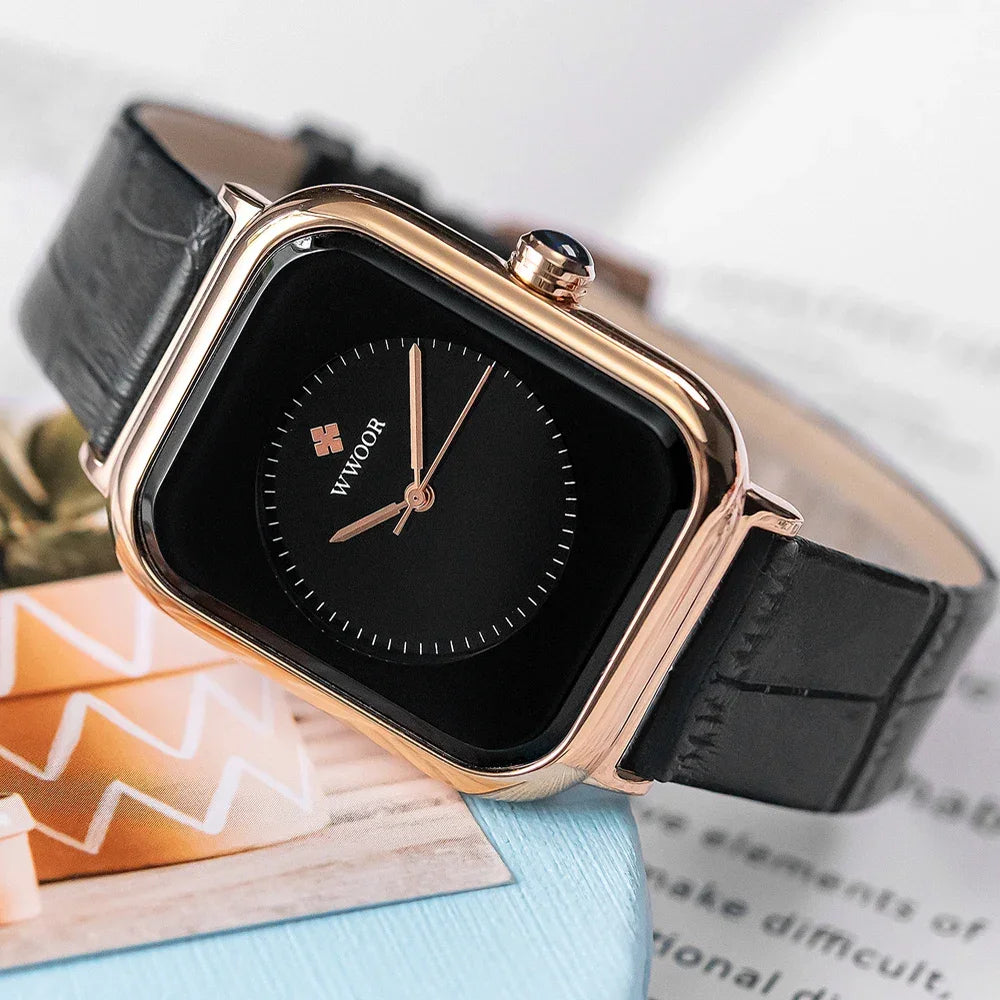 Relógio Feminino de Luxo WWOOR 8873P - A prova d'água