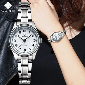 Relógio Feminino WWOOR 8805L - Aço inoxidável - A prova d'água