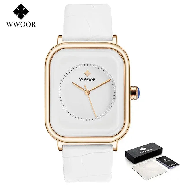 Relógio Feminino de Luxo WWOOR 8873P - A prova d'água