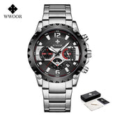 Só Hoje! ÚLTIMAS UNIDADES - Relógio Masculino WWOOR 8880-d - Aço inoxidável - A prova d'água