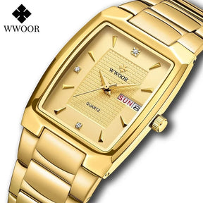 Relógio Masculino WWOOR 8837 Gold – A prova d'água