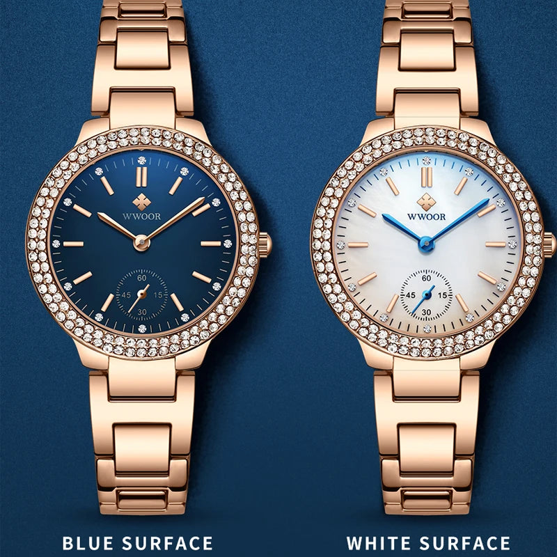 Relógio Feminino Sofisticado WWOOR 8854 B - A prova d'água