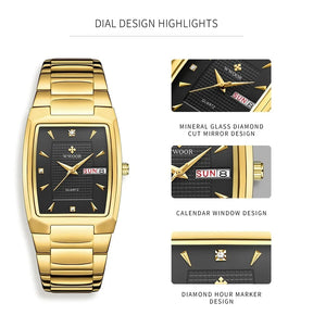 Relógio Masculino WWOOR 8837 Gold – A prova d'água