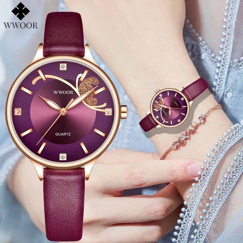 Relógio Feminino Automático WWOOR 8839 - A prova d'água