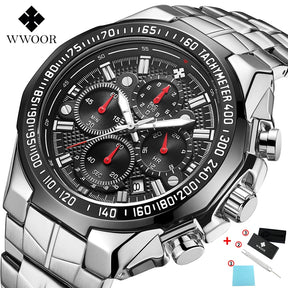 Relógio Esportivo WWOOR 8868 _ Aço inoxidável - A prova d'água