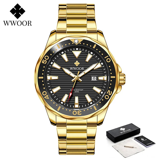 Relógio Fashion e Casual WWOOR 8847 - Aço inoxidável - A prova d'água