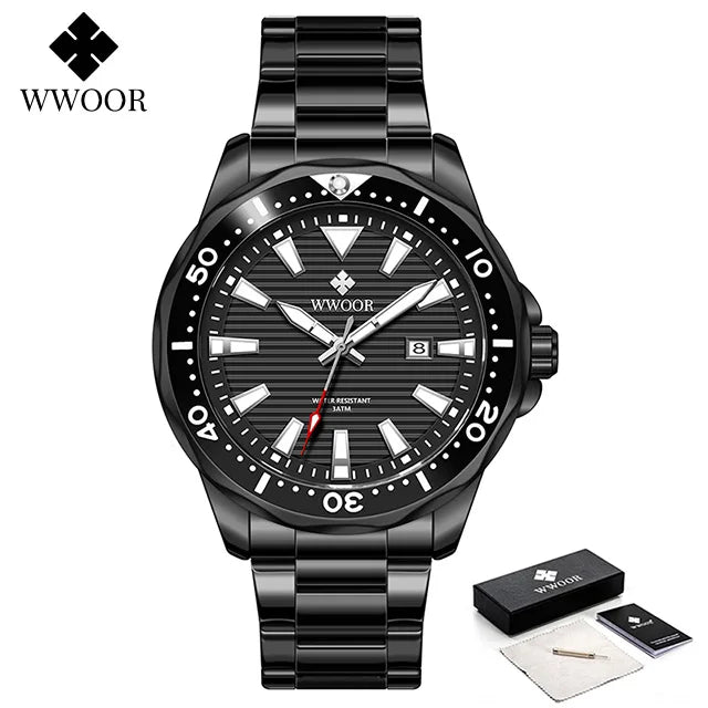 Relógio Fashion e Casual WWOOR 8847 - Aço inoxidável - A prova d'água
