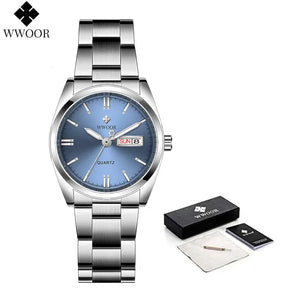 Relógio feminino WWOOR 8804GG - Aço inoxidável - A prova d'água