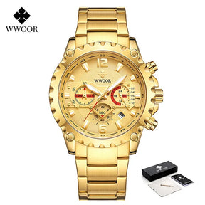 Só Hoje! ÚLTIMAS UNIDADES - Relógio Masculino WWOOR 8880-d - Aço inoxidável - A prova d'água