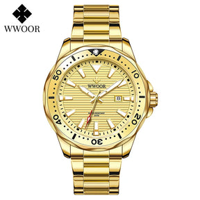 Relógio Fashion e Casual WWOOR 8847 - Aço inoxidável - A prova d'água