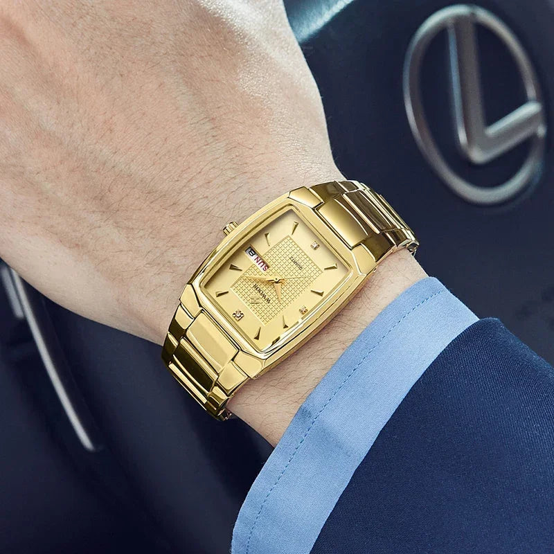 Relógio Masculino WWOOR 8837 Gold – A prova d'água