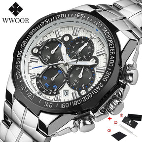 Relógio Esportivo WWOOR 8868 _ Aço inoxidável - A prova d'água