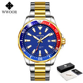 Relógio Fashion e Casual WWOOR 8847 - Aço inoxidável - A prova d'água