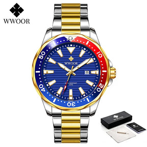 Relógio Fashion e Casual WWOOR 8847 - Aço inoxidável - A prova d'água