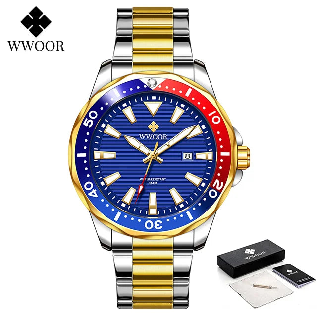 Relógio Fashion e Casual WWOOR 8847 - Aço inoxidável - A prova d'água