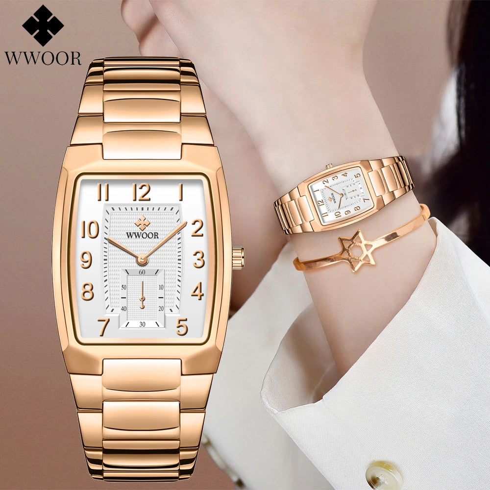 Relógio Feminino WWOOR 8837-2L - A prova d'água