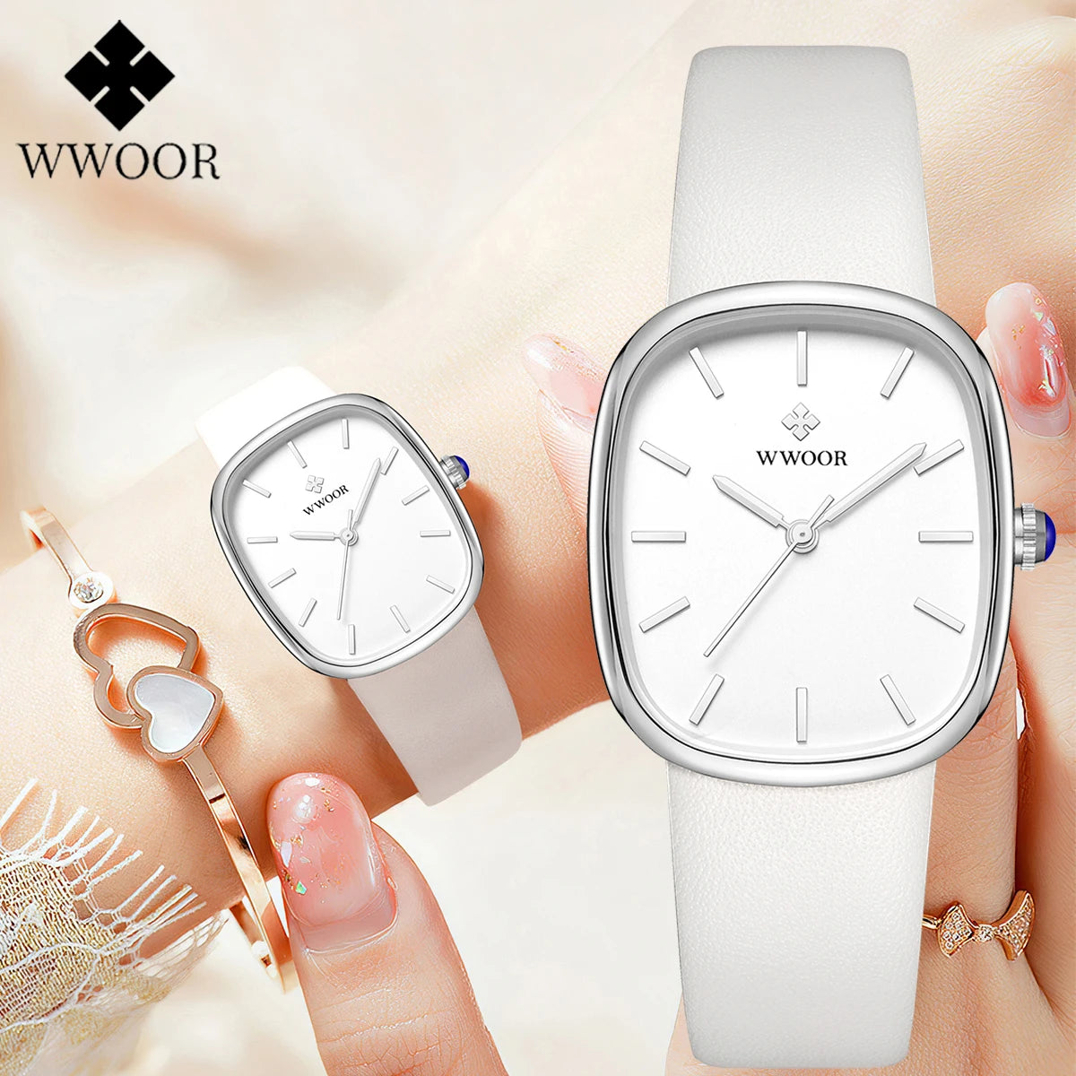 Relógio Feminino casual WWOOR 8881 - A prova água