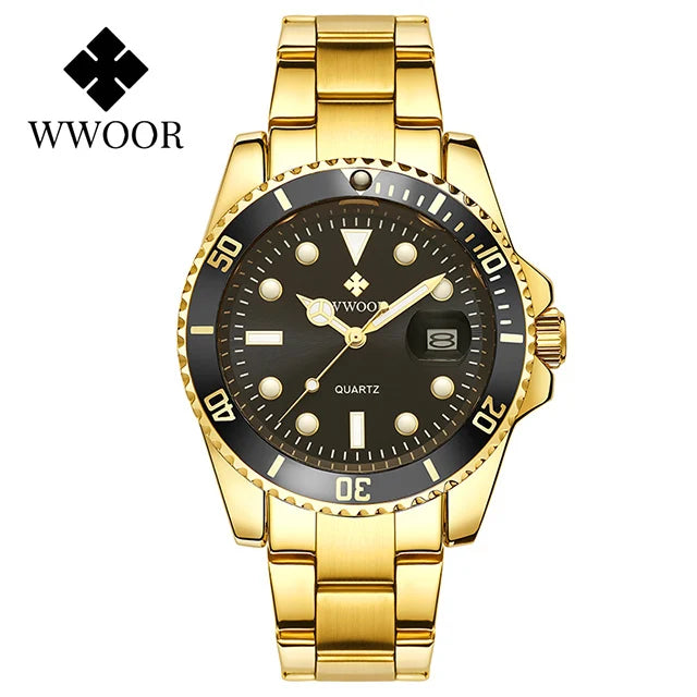 "Último Dia" Últimas Unidades - Relógio Masculino WWOOR MARINE - Aço inoxidável - A prova d'água