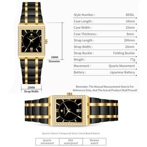 Relógio Feminino Cravejado WWOOR 8858L - A prova d'água