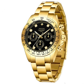Relógio Militar e Esportivo de Luxo WWOOR 8849-b - Aço inoxidável - A prova d'água