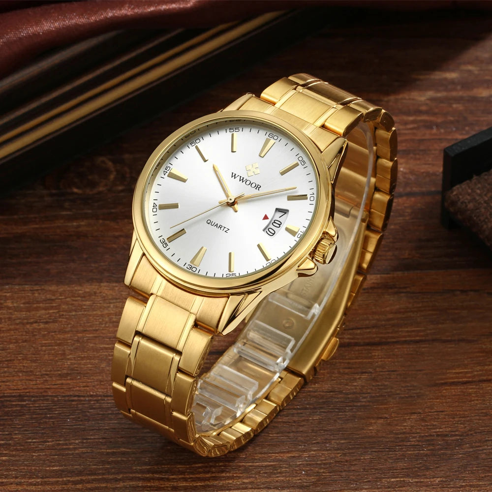 Relógio Masculino Luxuoso WWOOR 8833 - a prova d'água - Frete grátis