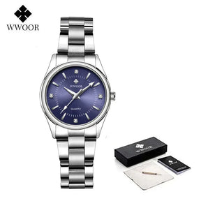Relógio Feminino WWOOR 8852-b - Aço inoxidável - A prova d'água