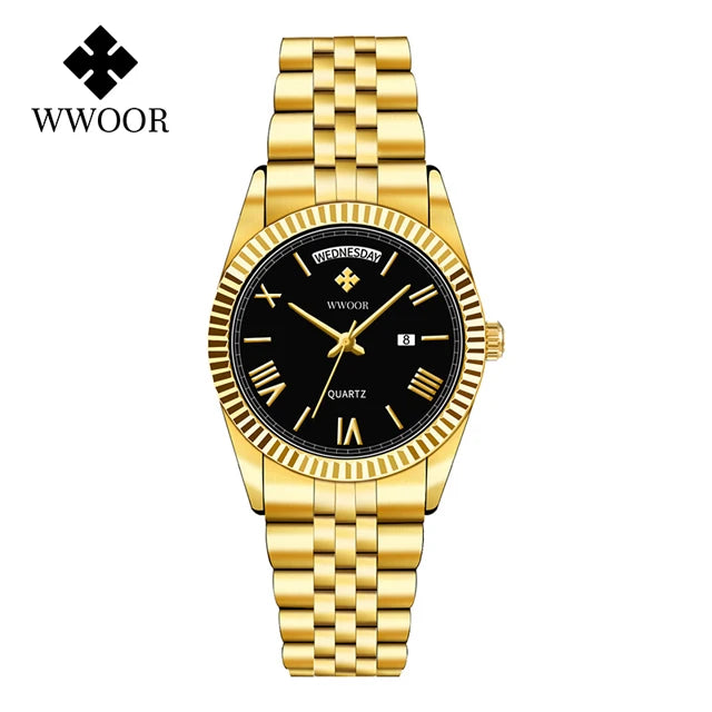 Relógio Masculino WWOOR 8886 G - A prova d'água - Frete grátis